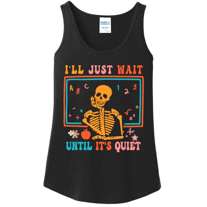 Halloween Teacher Ill Just Wait Until Its Quiet Ladies Essential Tank