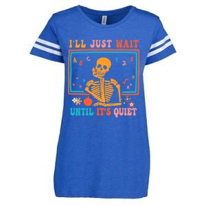 Halloween Teacher Ill Just Wait Until Its Quiet Enza Ladies Jersey Football T-Shirt