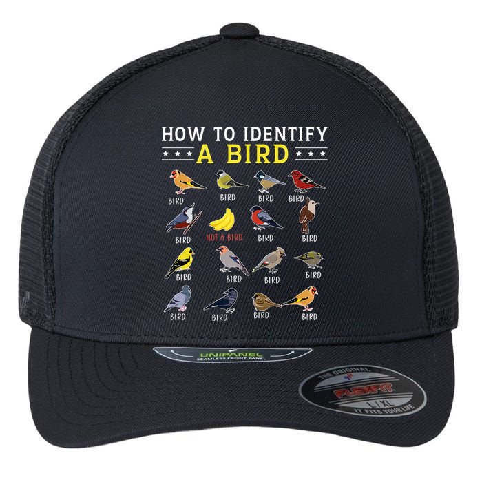How To Identify A Bird Bird Watcher Bird Lover Flexfit Unipanel Trucker Cap