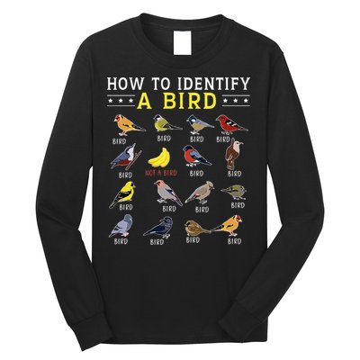 How To Identify A Bird Bird Watcher Bird Lover Long Sleeve Shirt