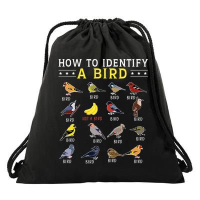 How To Identify A Bird Bird Watcher Bird Lover Drawstring Bag