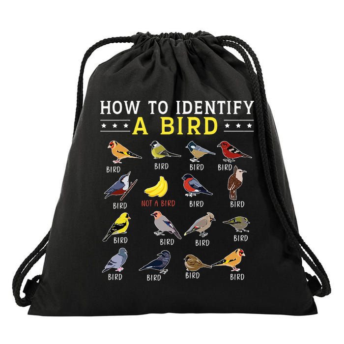 How To Identify A Bird Bird Watcher Bird Lover Drawstring Bag