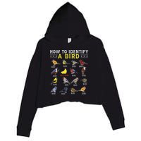 How To Identify A Bird Bird Watcher Bird Lover Crop Fleece Hoodie