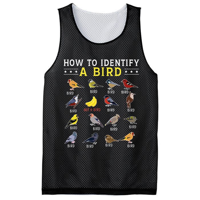 How To Identify A Bird Bird Watcher Bird Lover Mesh Reversible Basketball Jersey Tank