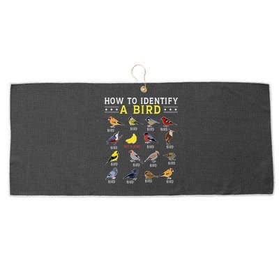 How To Identify A Bird Bird Watcher Bird Lover Large Microfiber Waffle Golf Towel