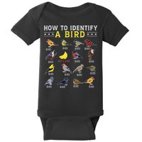 How To Identify A Bird Bird Watcher Bird Lover Baby Bodysuit