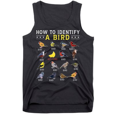 How To Identify A Bird Bird Watcher Bird Lover Tank Top