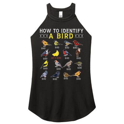 How To Identify A Bird Bird Watcher Bird Lover Women's Perfect Tri Rocker Tank