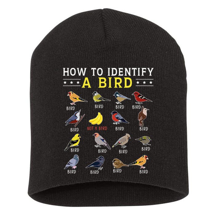 How To Identify A Bird Bird Watcher Bird Lover Short Acrylic Beanie
