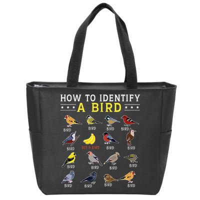 How To Identify A Bird Bird Watcher Bird Lover Zip Tote Bag
