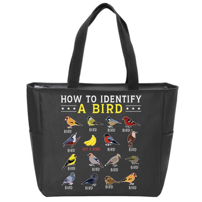 How To Identify A Bird Bird Watcher Bird Lover Zip Tote Bag
