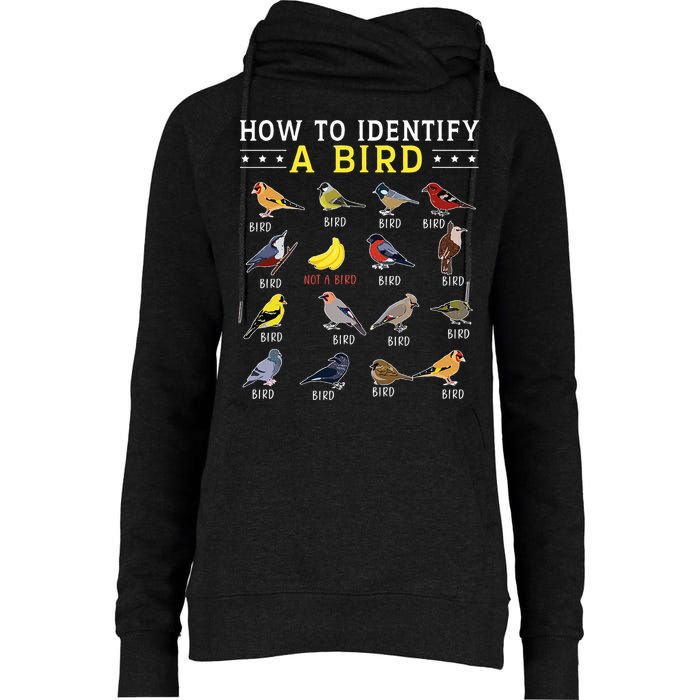 How To Identify A Bird Bird Watcher Bird Lover Womens Funnel Neck Pullover Hood