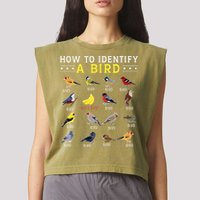 How To Identify A Bird Bird Watcher Bird Lover Garment-Dyed Women's Muscle Tee