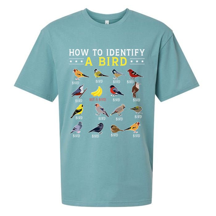 How To Identify A Bird Bird Watcher Bird Lover Sueded Cloud Jersey T-Shirt