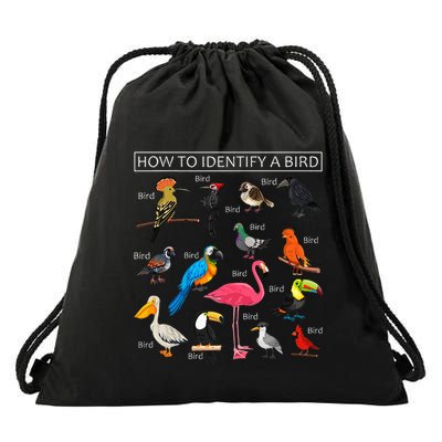 How To Identify A Bird Funny Birds Lover Nature Birdwatcher Drawstring Bag