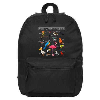 How To Identify A Bird Funny Birds Lover Nature Birdwatcher 16 in Basic Backpack