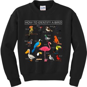 How To Identify A Bird Funny Birds Lover Nature Birdwatcher Kids Sweatshirt