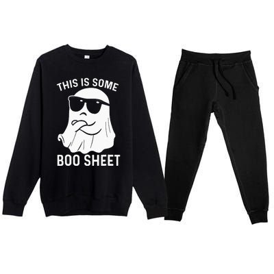 Halloween This Is Some Boo Sheet Ghost Premium Crewneck Sweatsuit Set