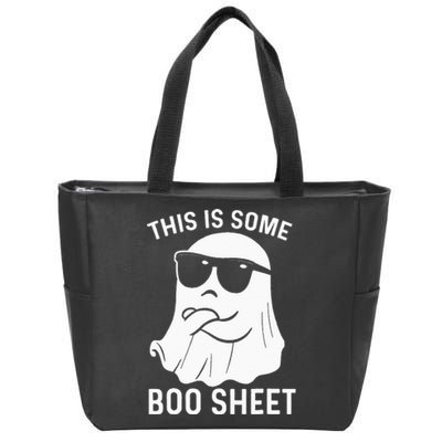 Halloween This Is Some Boo Sheet Ghost Zip Tote Bag