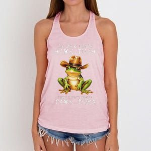 Hawk Tush If She DonT Hawk Tuah I DonT Wanna Tawk Tuha Women's Knotted Racerback Tank