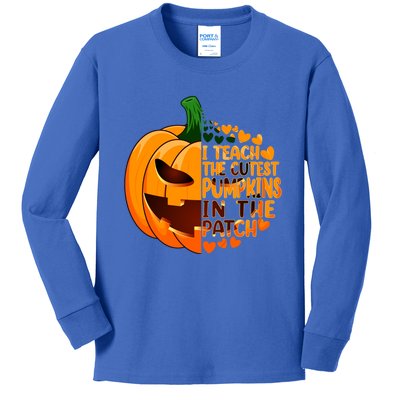 Halloween Teacher I Teach The Cutest Pumpkins In The Patch Gift Kids Long Sleeve Shirt