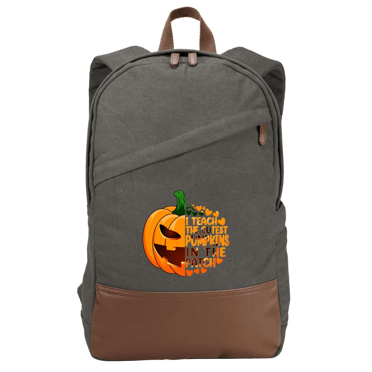 Halloween Teacher I Teach The Cutest Pumpkins In The Patch Gift Cotton Canvas Backpack