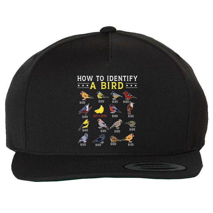 How To Identify A Bird Bird Watcher Bird Lover Wool Snapback Cap