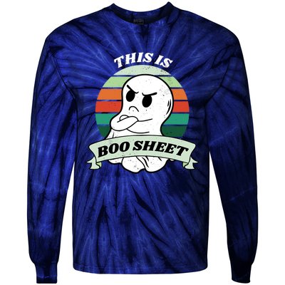 Halloween This Is Boo Sheet Ghost Halloween Costume Funny Tie-Dye Long Sleeve Shirt