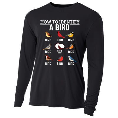 How To Identify A Bird Funny Bird Watching Cooling Performance Long Sleeve Crew