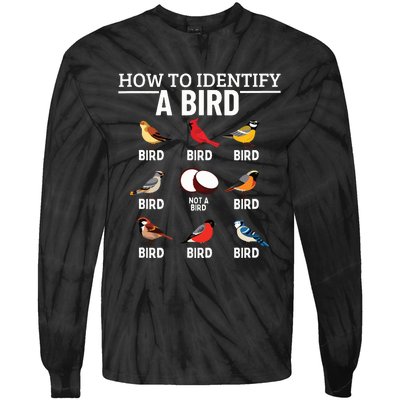 How To Identify A Bird Funny Bird Watching Tie-Dye Long Sleeve Shirt