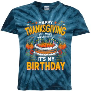 Happy Thanksgiving It S My Birthday Pumpkin Pie Thankful Day Kids Tie-Dye T-Shirt