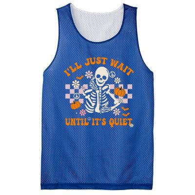 Halloween Teacher I'll Just Wait Until It's Quiet Teacher Mesh Reversible Basketball Jersey Tank