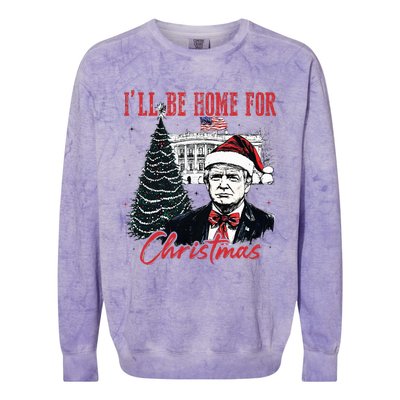 Humorous Trump Ill Be Home For Christmas 2024 Colorblast Crewneck Sweatshirt