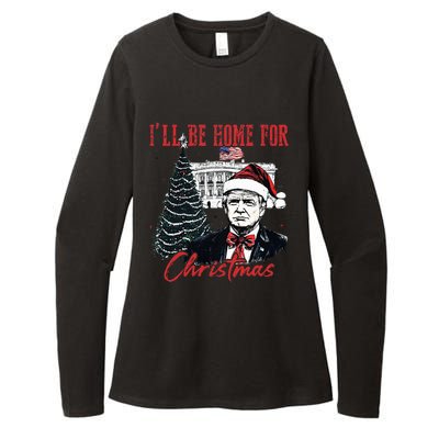 Humorous Trump Ill Be Home For Christmas 2024 Womens CVC Long Sleeve Shirt