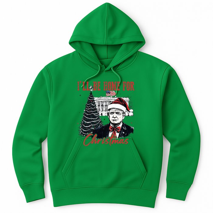 Humorous Trump Ill Be Home For Christmas 2024 Hoodie