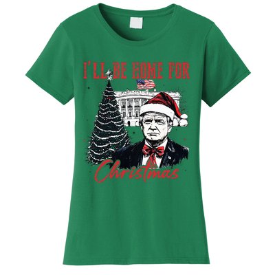 Humorous Trump Ill Be Home For Christmas 2024 Women's T-Shirt