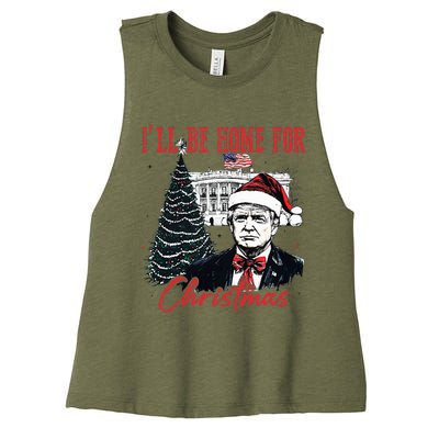 Humorous Trump Ill Be Home For Christmas 2024 Women's Racerback Cropped Tank