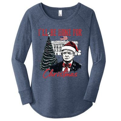 Humorous Trump Ill Be Home For Christmas 2024 Women's Perfect Tri Tunic Long Sleeve Shirt