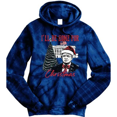 Humorous Trump Ill Be Home For Christmas 2024 Tie Dye Hoodie