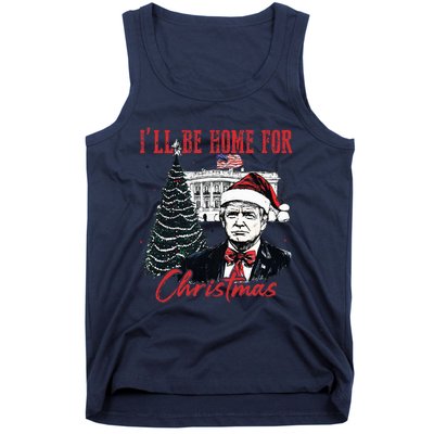 Humorous Trump Ill Be Home For Christmas 2024 Tank Top