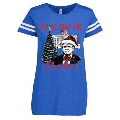 Humorous Trump Ill Be Home For Christmas 2024 Enza Ladies Jersey Football T-Shirt