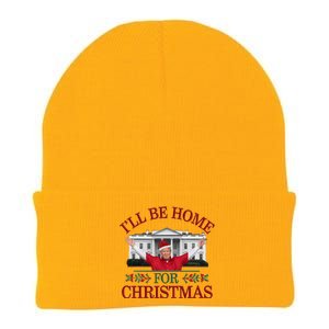 Humorous Trump I’Ll Be Home For Christmas 2024 Knit Cap Winter Beanie