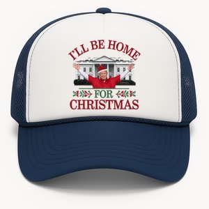 Humorous Trump I’Ll Be Home For Christmas 2024 Trucker Hat