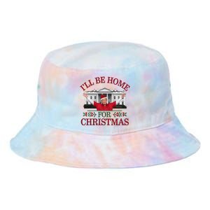 Humorous Trump I’Ll Be Home For Christmas 2024 Tie Dye Newport Bucket Hat