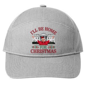 Humorous Trump I’Ll Be Home For Christmas 2024 7-Panel Snapback Hat