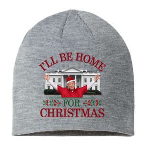 Humorous Trump I’Ll Be Home For Christmas 2024 Sustainable Beanie