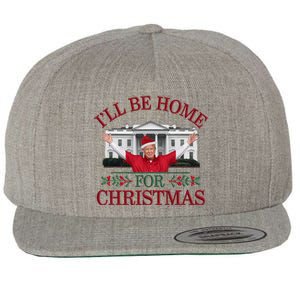 Humorous Trump I’Ll Be Home For Christmas 2024 Wool Snapback Cap