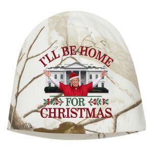 Humorous Trump I’Ll Be Home For Christmas 2024 Kati - Camo Knit Beanie