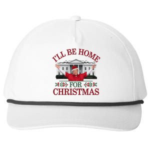 Humorous Trump I’Ll Be Home For Christmas 2024 Snapback Five-Panel Rope Hat