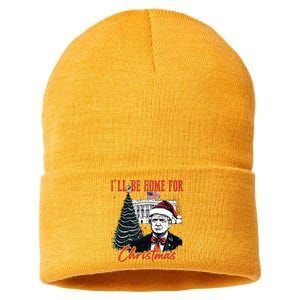 Humorous Trump Ill Be Home For Christmas 2024 Sustainable Knit Beanie